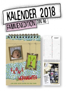 Kalender 2018, Familienedition, individuelle Weihnachtskarte mit eigenen Fotos, Geburtstage eintragen