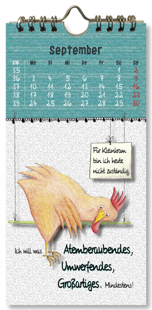 Kalender 2018, Firmenwerbung, Gutscheine, Weihnachtskarte, witzige Sprüche, Postkartenkalender